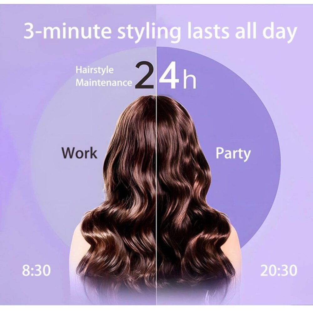 Automatic 3-barrel Hair Curler - Pink - Picture 3 of 6